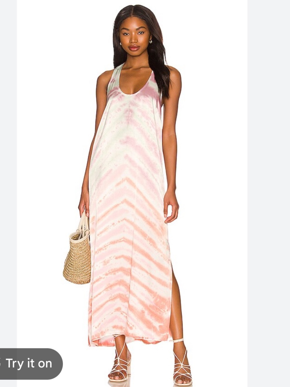 Young Fabulous & Broke Copal Tank Dress Tie Dye pink purple green
